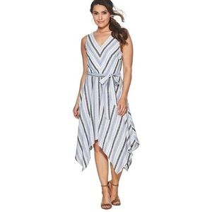 Sharagano linen high low dress